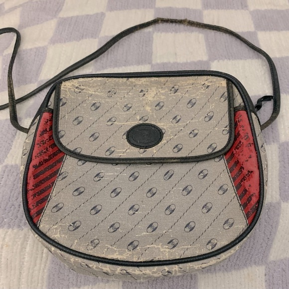 GUCCI AUTHENTIC SHOULDER BAG PVC/LEATHER NAVY/GREY/RED **ACCESSORY COLLE… - Picture 1 of 10